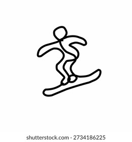 Snowboarding line art style vector design isolated on white background