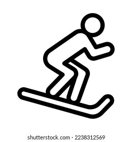 snowboarding line icon illustration vector graphic