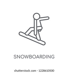 snowboarding linear icon. Modern outline snowboarding logo concept on white background from Sport collection. Suitable for use on web apps, mobile apps and print media.