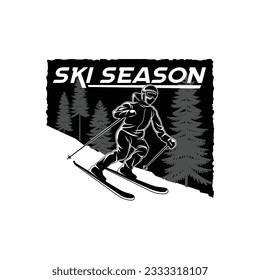Snowboarding Logo design illustration vector