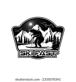 Snowboarding Logo design illustration vector