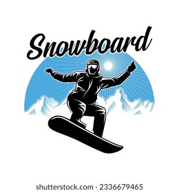 Snowboarding Logo design illustration vector