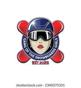Snowboarding Logo design illustration vector