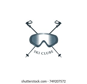 Snowboarding logo design and label template