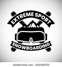 Snowboarding Logo Design vector illustration, Winter Sport Logo Design Vector Illustration