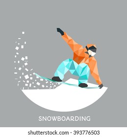 Snowboarding logo, poster