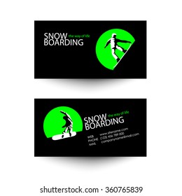 Snowboarding logo template. Business card design idea.