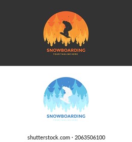 Snowboarding logo  vector illustration Template