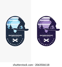 Snowboarding logo  vector illustration Template