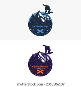 Snowboarding logo  vector illustration Template