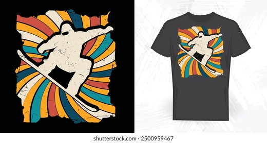 Snowboarding Lover Funny Vintage Snowboarding Skiing T-shirt Design