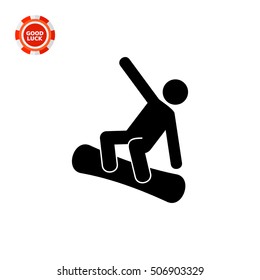 Snowboarding Man Icon