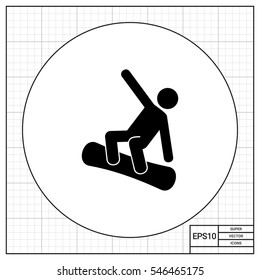Snowboarding Man Icon