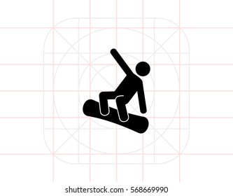Snowboarding Man Icon