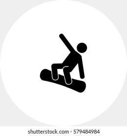 Snowboarding Man Icon