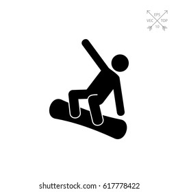 Snowboarding Man Icon