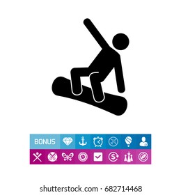 Snowboarding Man Icon