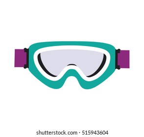 Snowboarding mask. Vector illustration. Skiing sport mask isolated on white.