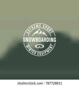 snowboarding mountain emblems, labels and designed elements. Extreme theme, winter games, outdoors adventure