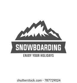 snowboarding mountain emblems, labels and designed elements. Extreme theme, winter games, outdoors adventure