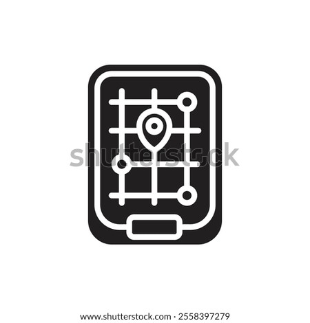 Snowboarding Navigator Filled Icon Vector Illustration