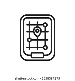 Snowboarding Navigator Outline Icon Vector Illustration