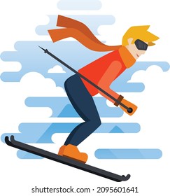 snowboarding on an abstract background