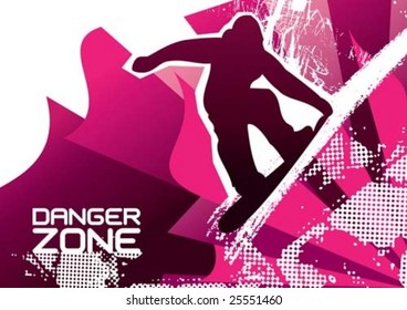 Snowboarding poster. Vector illustration.