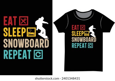 Snowboarding Retro color vector T-shirt