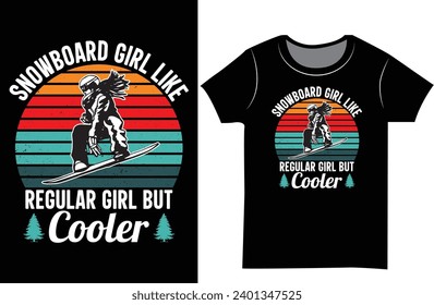 Snowboarding Retro mountain vector graphic T-shirt
