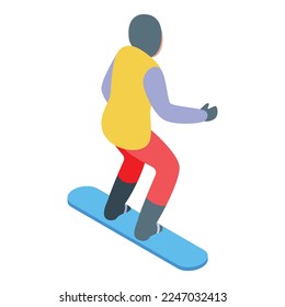 Snowboarding school icon isometric vector. Snow sport. Active extreme