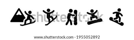 Snowboarding set icon vector illustration.