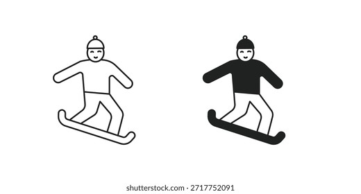 Snowboarding set icon with white background vector stock illustration