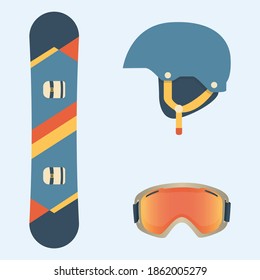 A snowboarding set vector.You can edit it and recolor it
