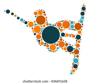 snowboarding shape vector design by color point