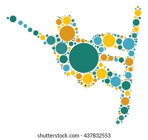 snowboarding shape vector design by color point