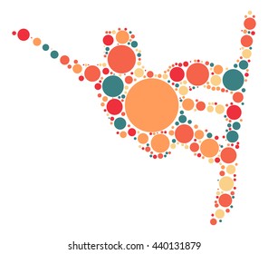 snowboarding shape vector design by color point