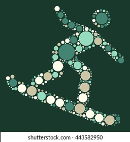 Snowboarding shape vector design by color point