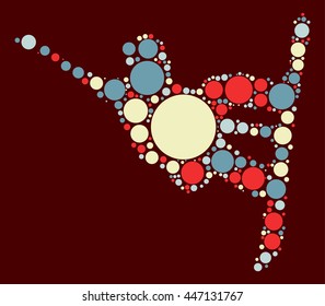 snowboarding shape vector design by color point