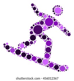 Snowboarding shape vector design by color point