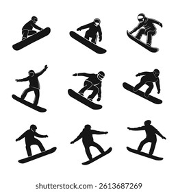 snowboarding silhouette for design illustration
