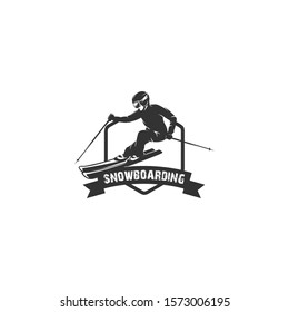 snowboarding silhouette emblem logo illustrations