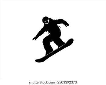 Snowboarding Silhouette, Snowboarder Vector clipart.