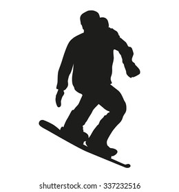 Snowboarding silhouette. Vector snowboarder