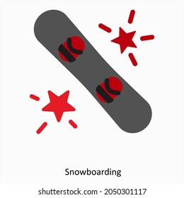 Snowboarding or Skates Icon Concept