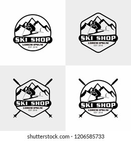 Snowboarding Ski Shop logo, emblems  collection