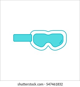 Snowboarding Skiing mask goggles symbol sign flat icon on background