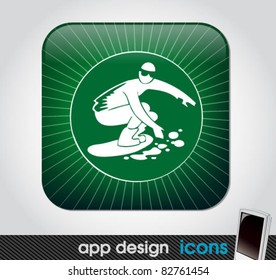 snowboarding sport app icon for mobile devices