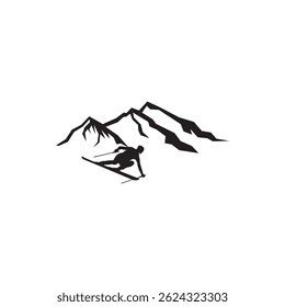 Snowboarding sport vector icon, isolated illustration design