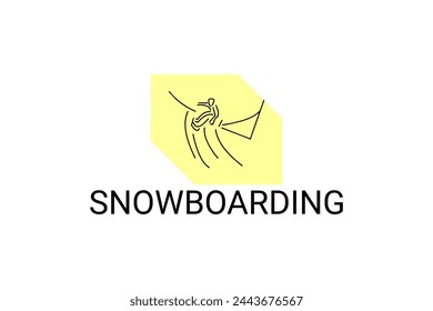 Snowboarding sport vector line icon. practice Snowboarding. sport pictogram, vector illustration.